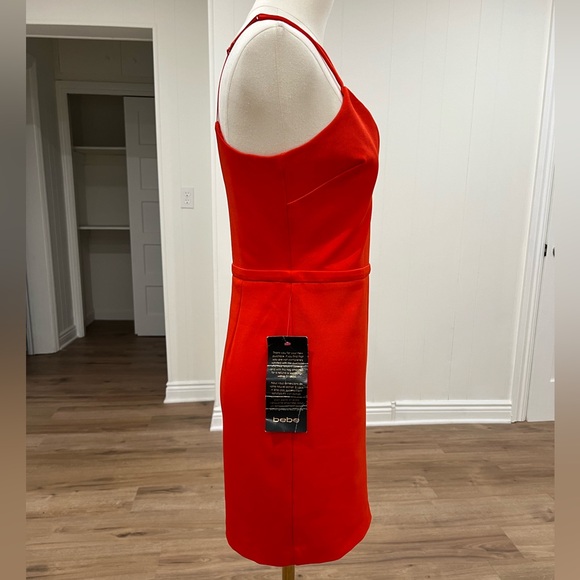 Bebe PLUNGING NECK Double STRAP DRESS Size Small - Picture 4 of 13
